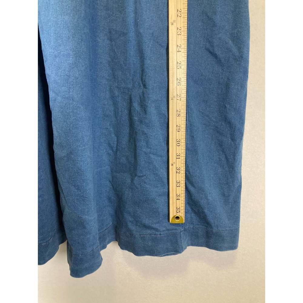 Prairie Western Women 4XL Blue Denim Paperbag Waist Tie Midi Skirt - Picture 7 of 11